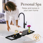 Plateau de baignoire en bambou extensible, support pour livres et tablettes, plateau de baignoire pliable