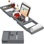 Plateau de baignoire en bambou extensible, support pour livres et tablettes, plateau de baignoire pliable