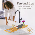 Plateau de baignoire en bambou extensible, support pour livres et tablettes, plateau de baignoire pliable