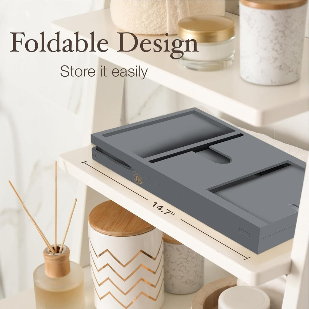Plateau de baignoire en bambou extensible, support pour livres et tablettes, plateau de baignoire pliable