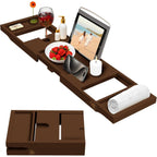 Plateau de baignoire en bambou extensible, support pour livres et tablettes, plateau de baignoire pliable