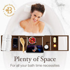 Plateau de baignoire en bambou extensible, support pour livres et tablettes, plateau de baignoire pliable