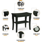 Banc de douche en bambou, tabouret de spa - Siège en bois à 2 niveaux, repose-pieds, tabouret de rasage avec pieds antidérapants et étagère de rangement