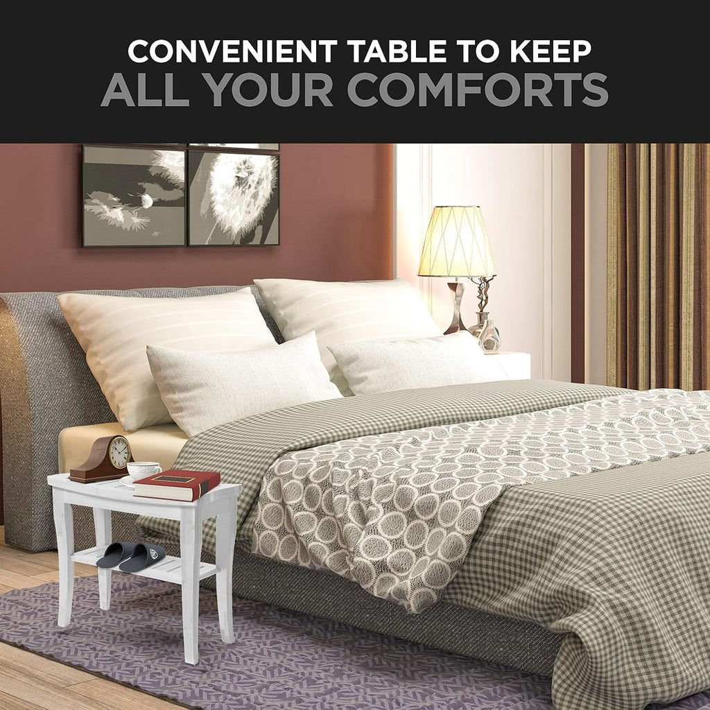 Banc de douche en bambou, tabouret de spa - Siège en bois à 2 niveaux, repose-pieds, tabouret de rasage avec pieds antidérapants et étagère de rangement