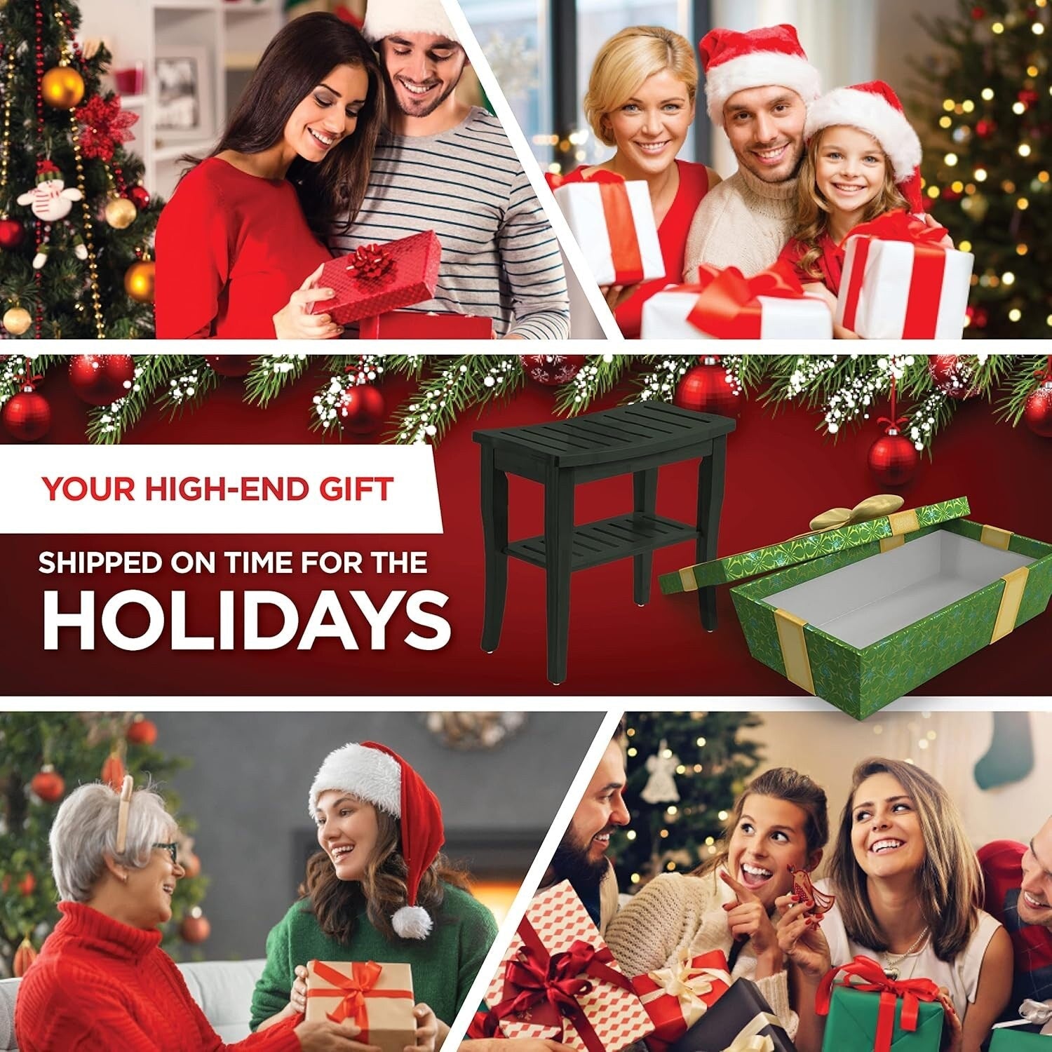 Banc de douche en bambou, tabouret de spa - Siège en bois à 2 niveaux, repose-pieds, tabouret de rasage avec pieds antidérapants et étagère de rangement