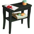 Banc de douche en bambou, tabouret de spa - Siège en bois à 2 niveaux, repose-pieds, tabouret de rasage avec pieds antidérapants et étagère de rangement