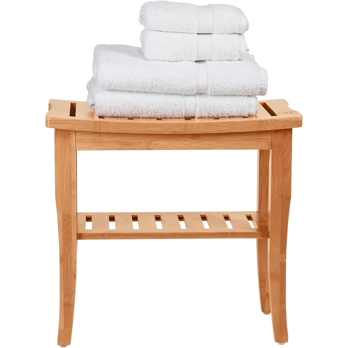Banc de douche en bambou, tabouret de spa - Siège en bois à 2 niveaux, repose-pieds, tabouret de rasage avec pieds antidérapants et étagère de rangement