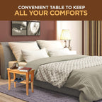 Banc de douche en bambou, tabouret de spa - Siège en bois à 2 niveaux, repose-pieds, tabouret de rasage avec pieds antidérapants et étagère de rangement