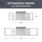 Plateau de baignoire en bambou réglable - Plateau de baignoire pliable en bois - Accessoires de bain