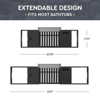 Plateau de baignoire en bambou réglable - Plateau de baignoire pliable en bois - Accessoires de bain