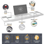 Plateau de baignoire en bambou réglable - Plateau de baignoire pliable en bois - Accessoires de bain