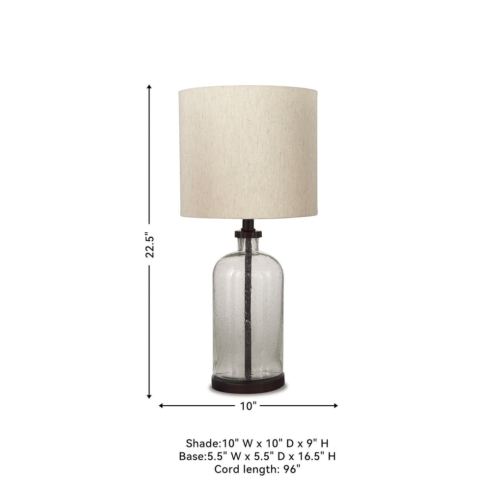 Lampe de table en verre Bandile de style ferme moderne - 10 L x 10 P x 22 H
