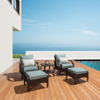 Ensemble de fauteuils club et poufs d'extérieur Barcelo Sunbrella 5 pièces