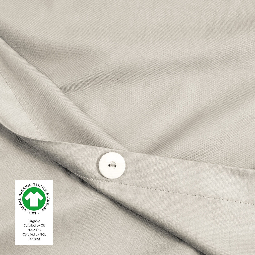 Parure de lit en coton biologique Bare Home - Tissage satin lisse