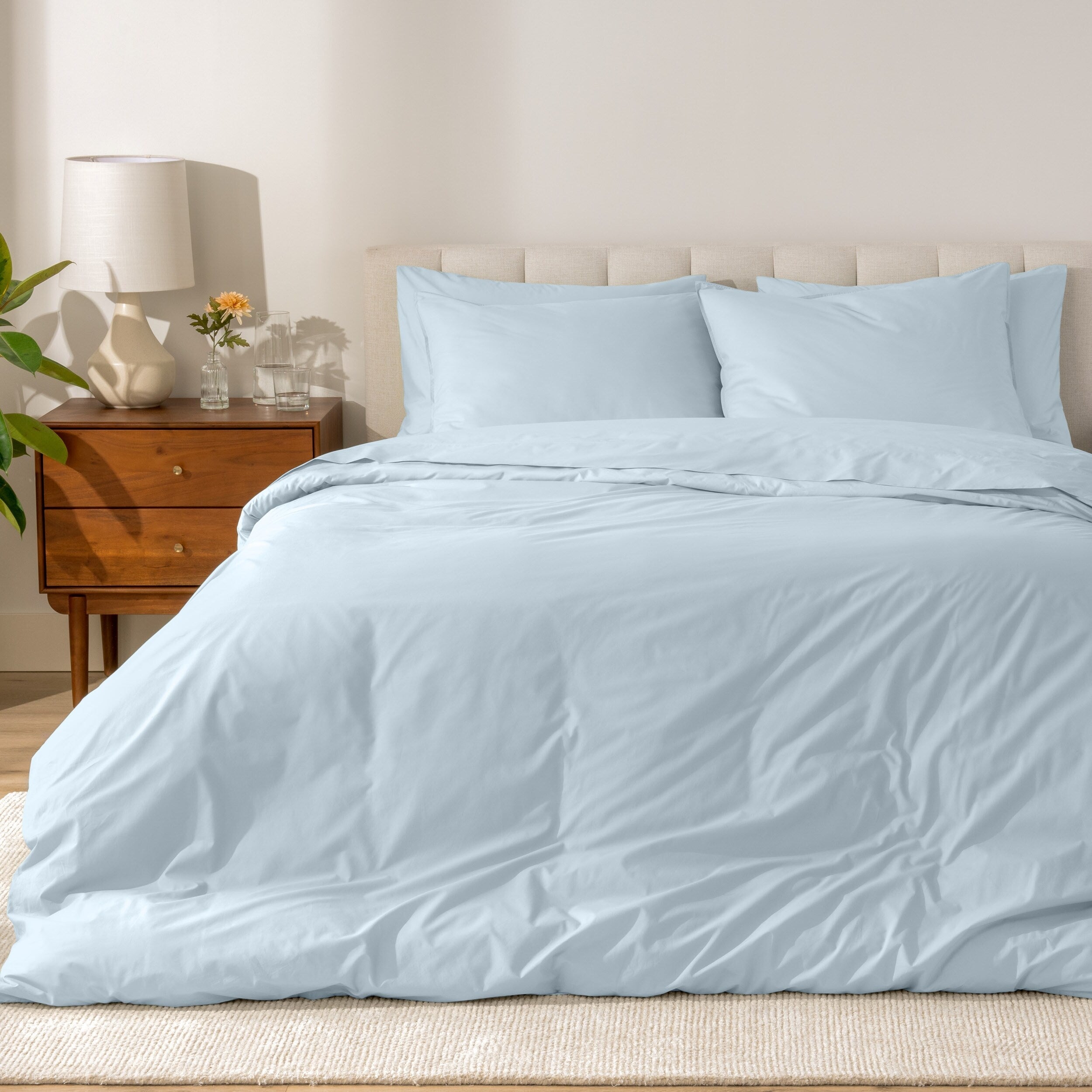 Parure de couette en percale de coton biologique Bare Home