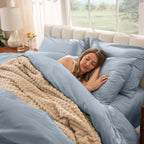 Parure de couette en percale de coton biologique Bare Home