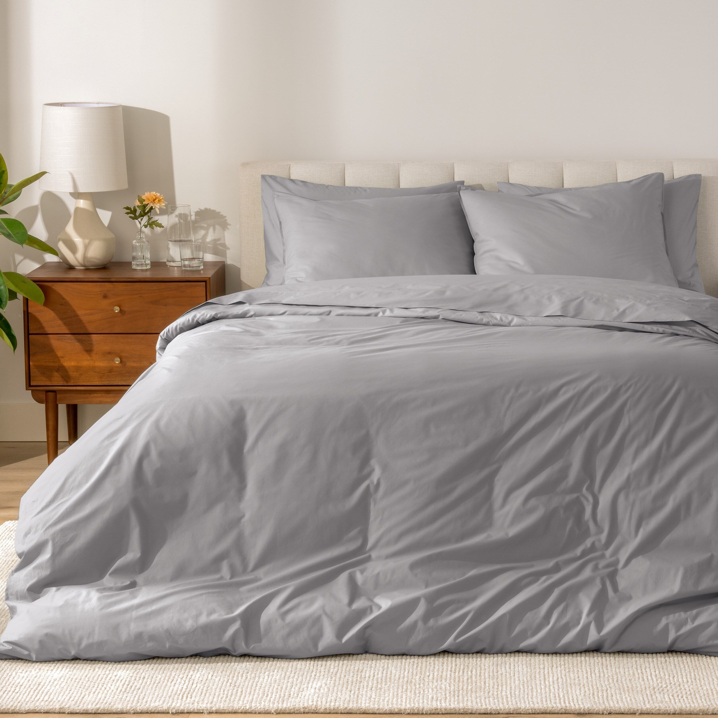 Parure de couette en percale de coton biologique Bare Home