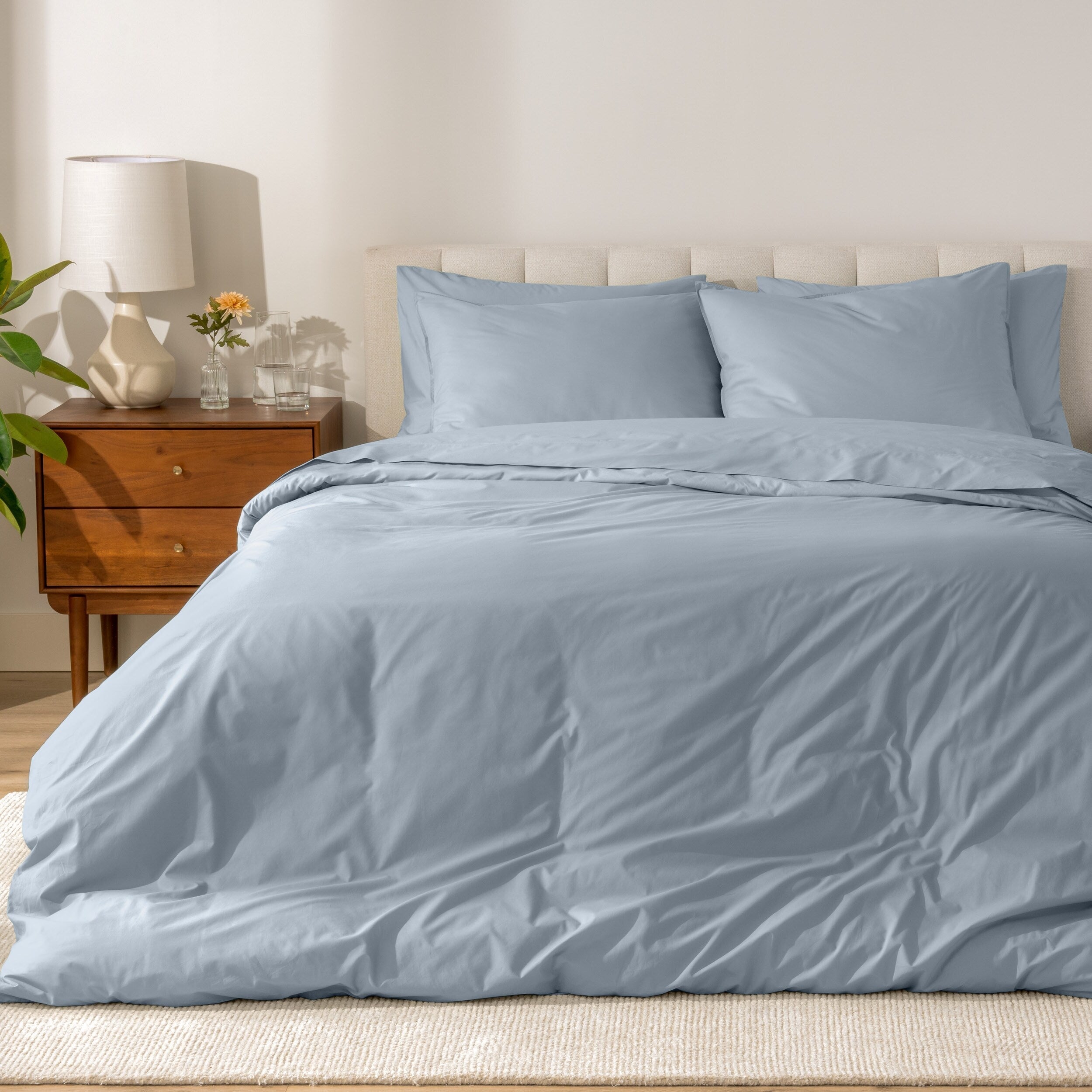 Parure de couette en percale de coton biologique Bare Home