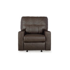 Fauteuil inclinable manuel Barl, 35 pouces, capitonné, similicuir marron foncé