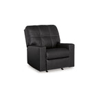 Fauteuil inclinable manuel Barl, 35 pouces, capitonné, similicuir noir riche