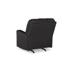 Fauteuil inclinable manuel Barl, 35 pouces, capitonné, similicuir noir riche