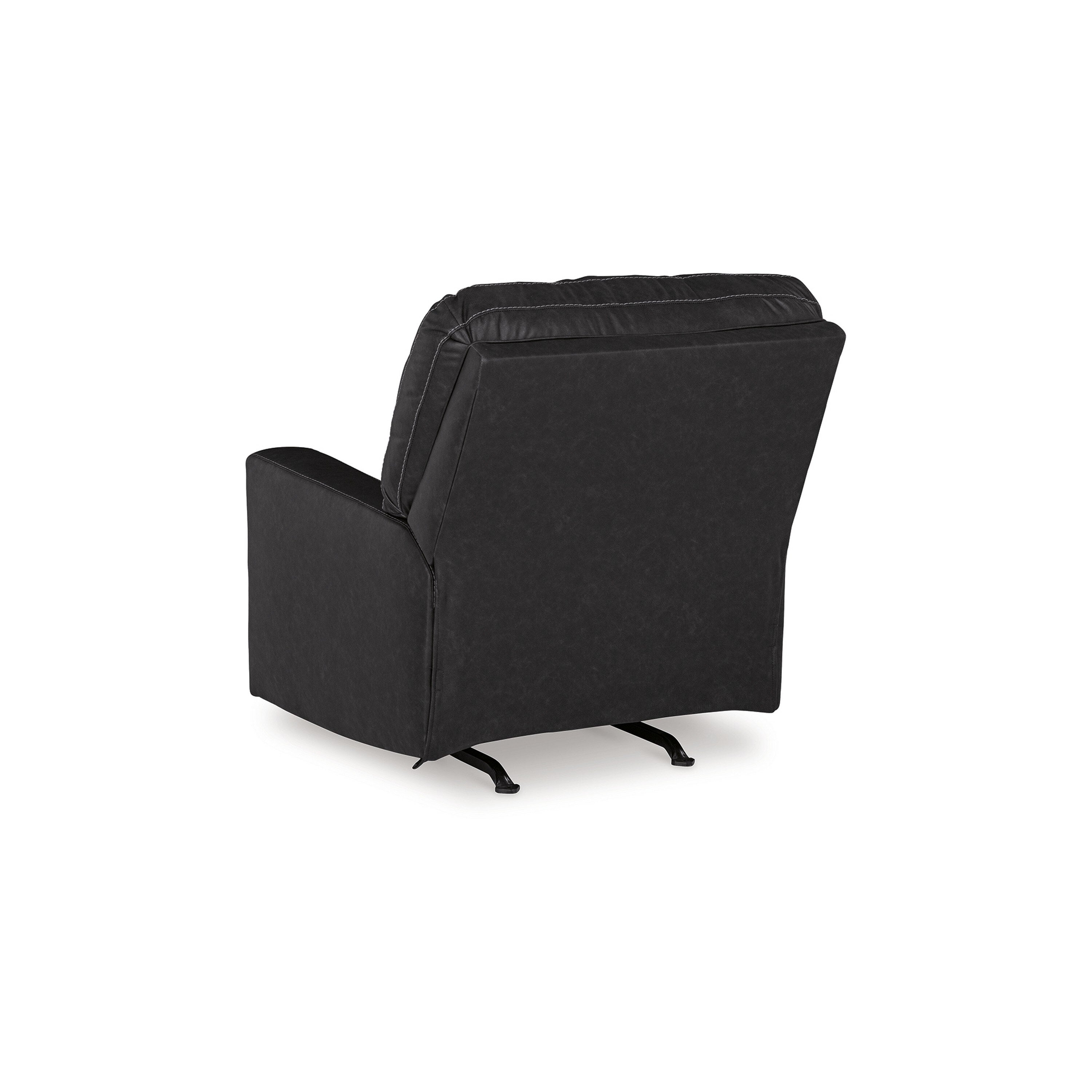 Fauteuil inclinable manuel Barl, 35 pouces, capitonné, similicuir noir riche