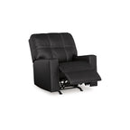 Fauteuil inclinable manuel Barl, 35 pouces, capitonné, similicuir noir riche