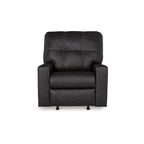 Fauteuil inclinable manuel Barl, 35 pouces, capitonné, similicuir noir riche