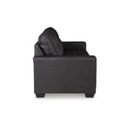 Canapé-lit Barl, lit gigogne queen size, 85 pouces, similicuir noir