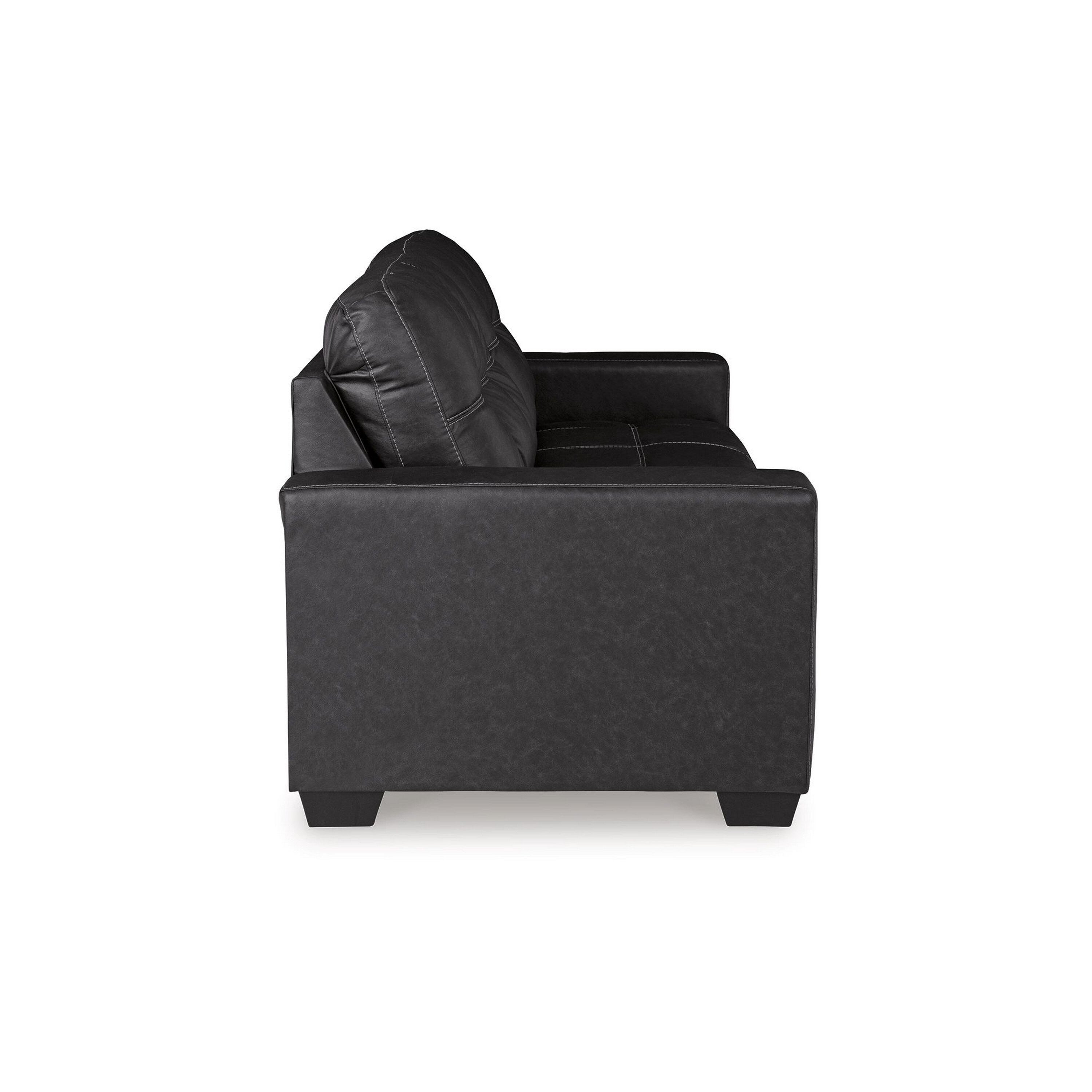Canapé-lit Barl, lit gigogne queen size, 85 pouces, similicuir noir