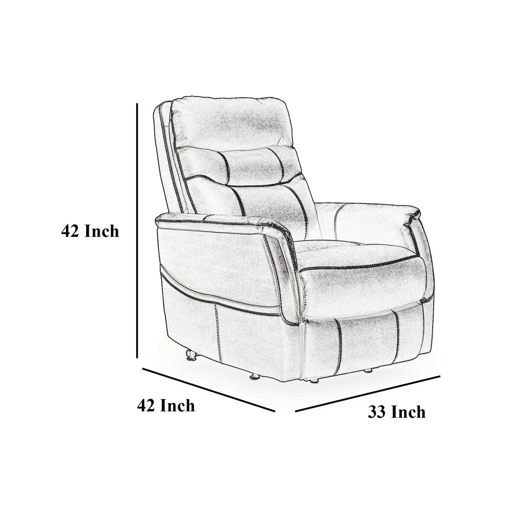 Fauteuil inclinable électrique Barrett, similicuir gris foncé, dossier coussiné