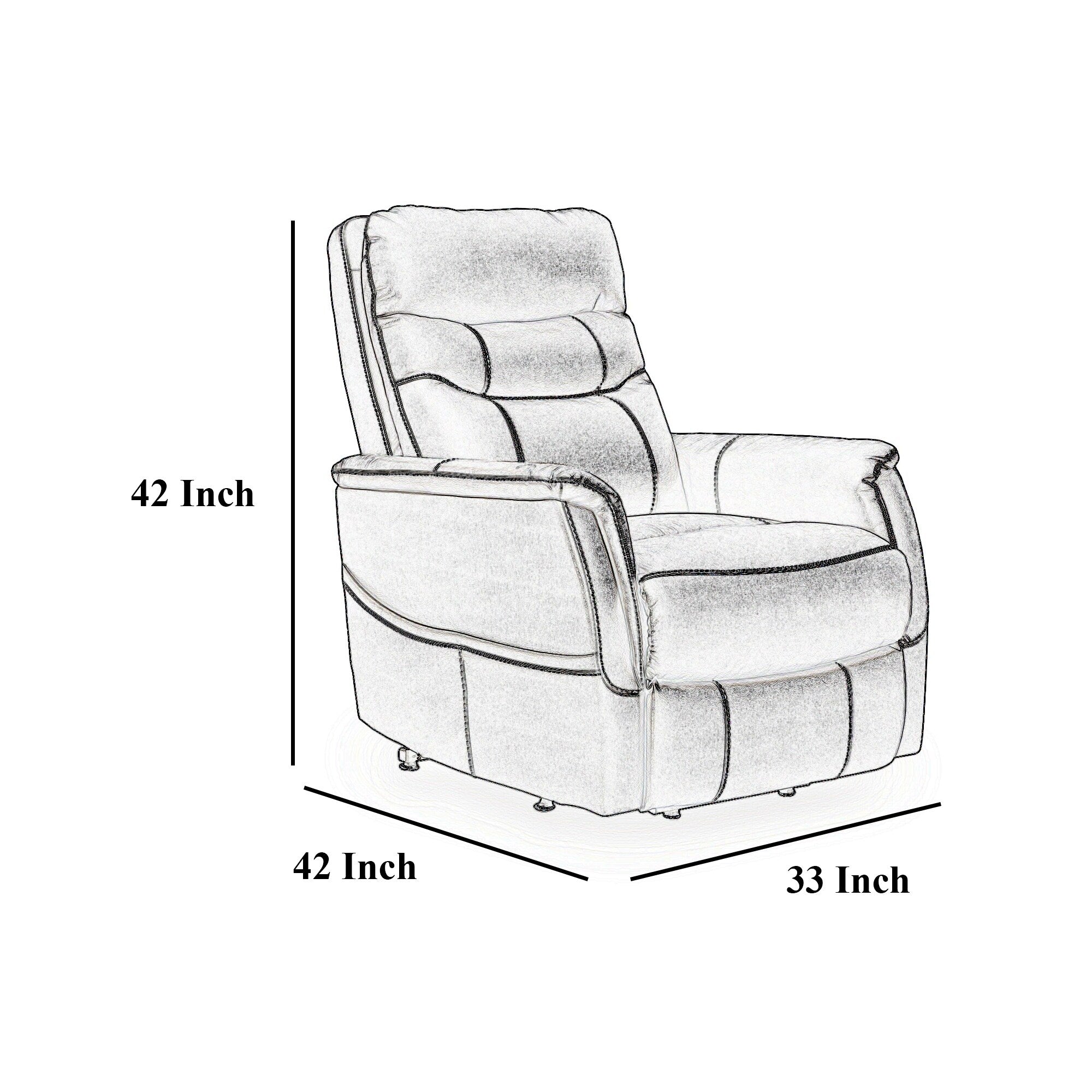 Fauteuil inclinable électrique Barrett, similicuir gris foncé, dossier coussiné