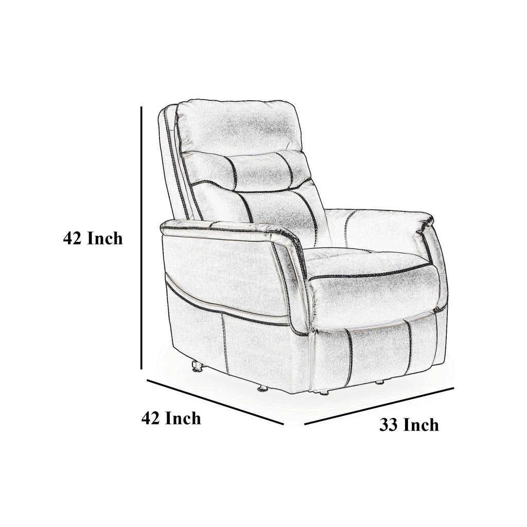 Fauteuil inclinable électrique Barrett, similicuir bleu marine, dossier coussiné