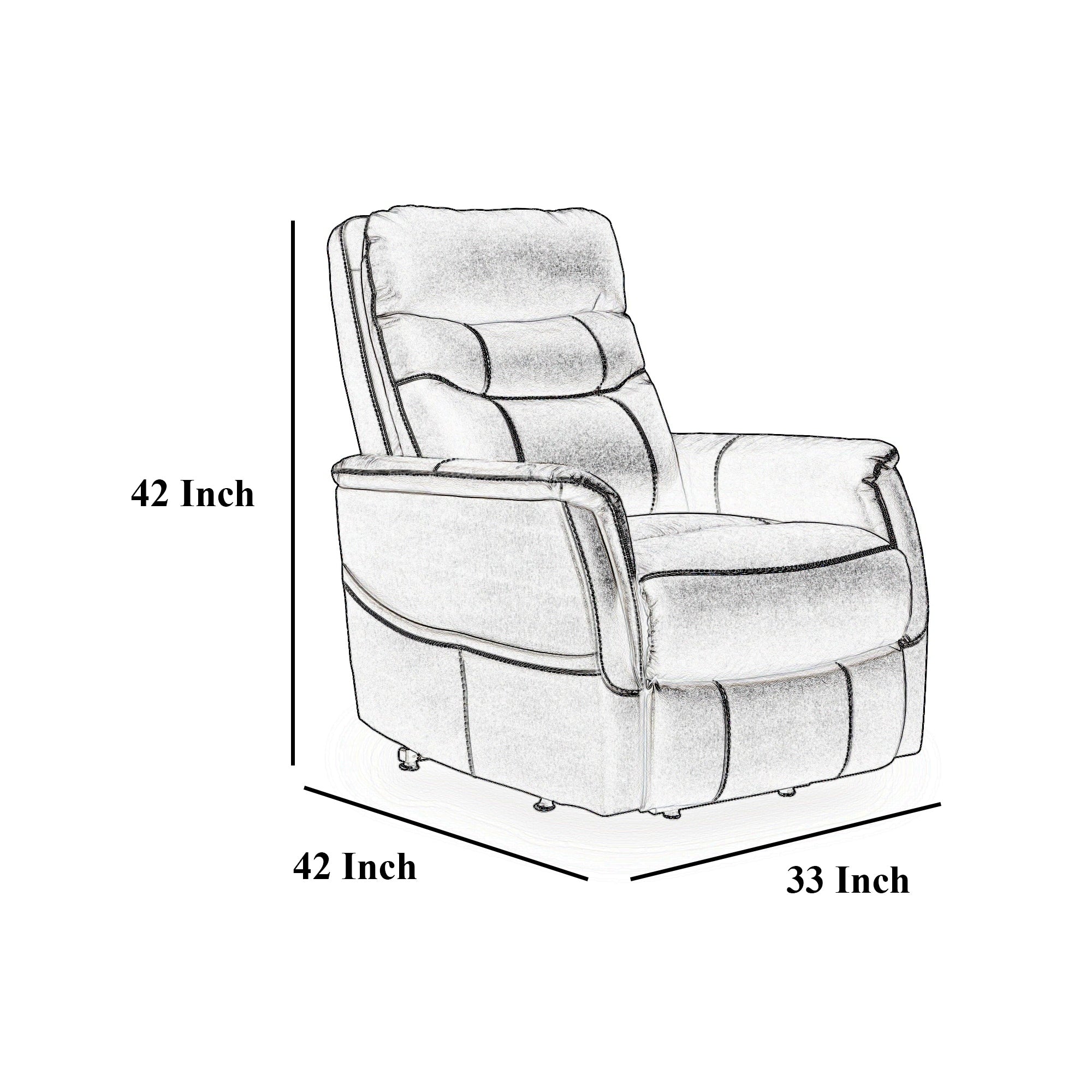 Fauteuil inclinable électrique Barrett, similicuir bleu marine, dossier coussiné