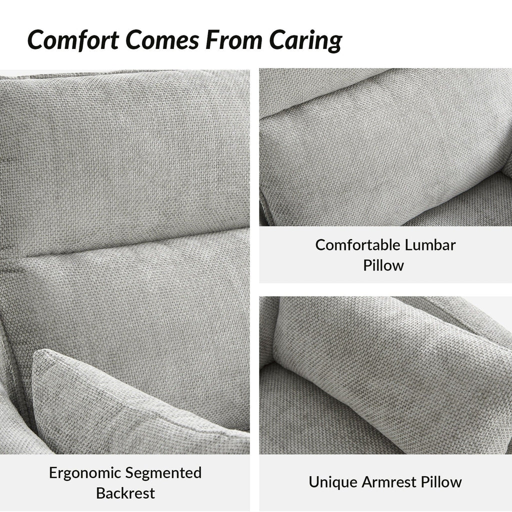 Fauteuil inclinable pivotant et électrique Barry Modern 38 pouces avec ports USB par HULALA HOME