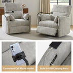 Fauteuil inclinable pivotant et électrique Barry Modern 38 pouces avec ports USB par HULALA HOME