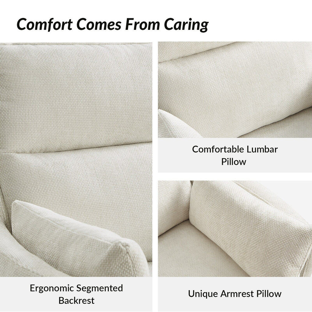 Fauteuil inclinable pivotant et électrique Barry Modern 38 pouces avec ports USB par HULALA HOME