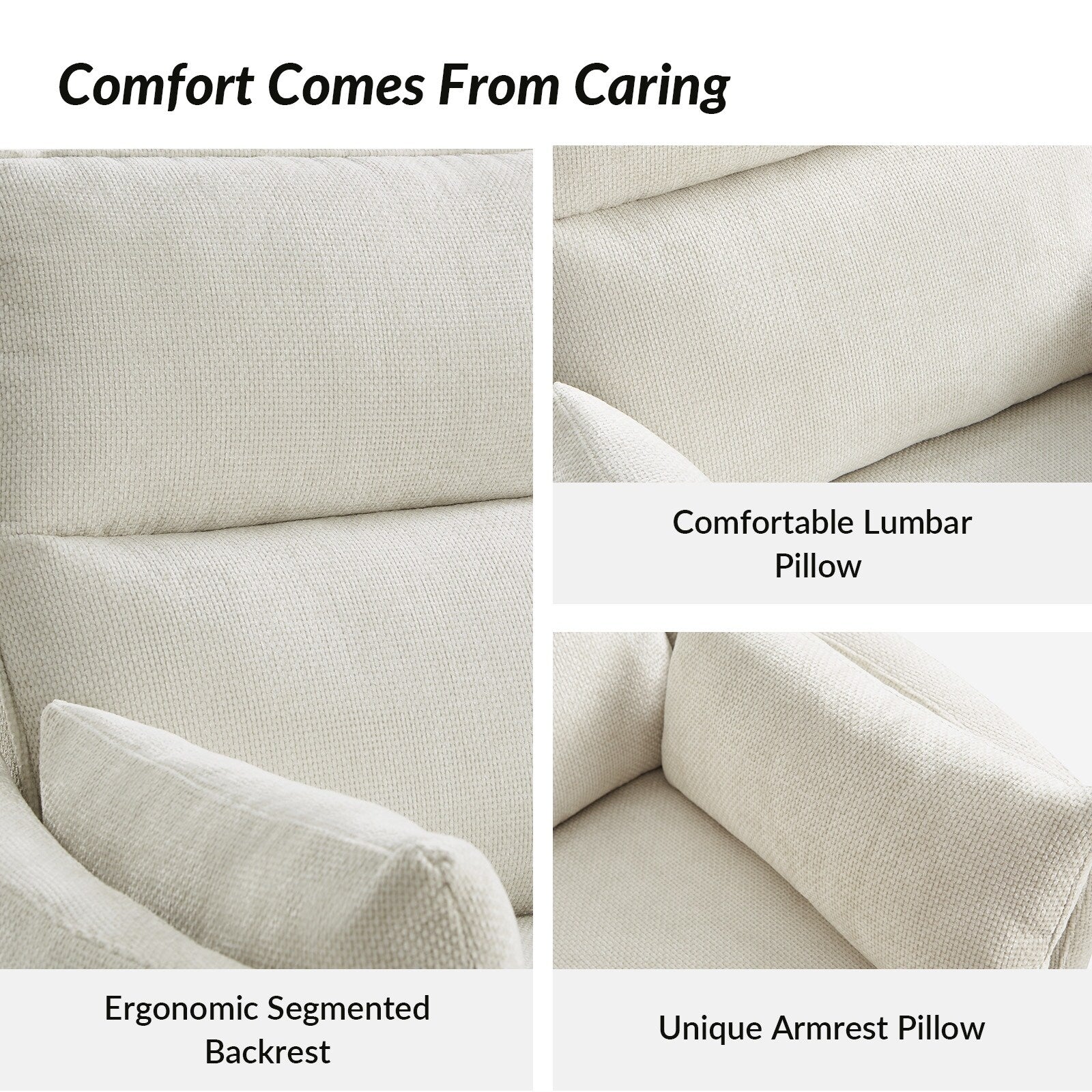 Fauteuil inclinable pivotant et électrique Barry Modern 38 pouces avec ports USB par HULALA HOME