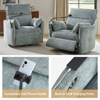 Fauteuil inclinable pivotant et électrique Barry Modern 38 pouces avec ports USB par HULALA HOME