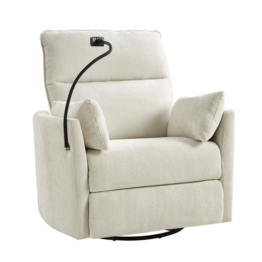 Fauteuil inclinable pivotant et électrique Barry Modern 38 pouces avec ports USB par HULALA HOME