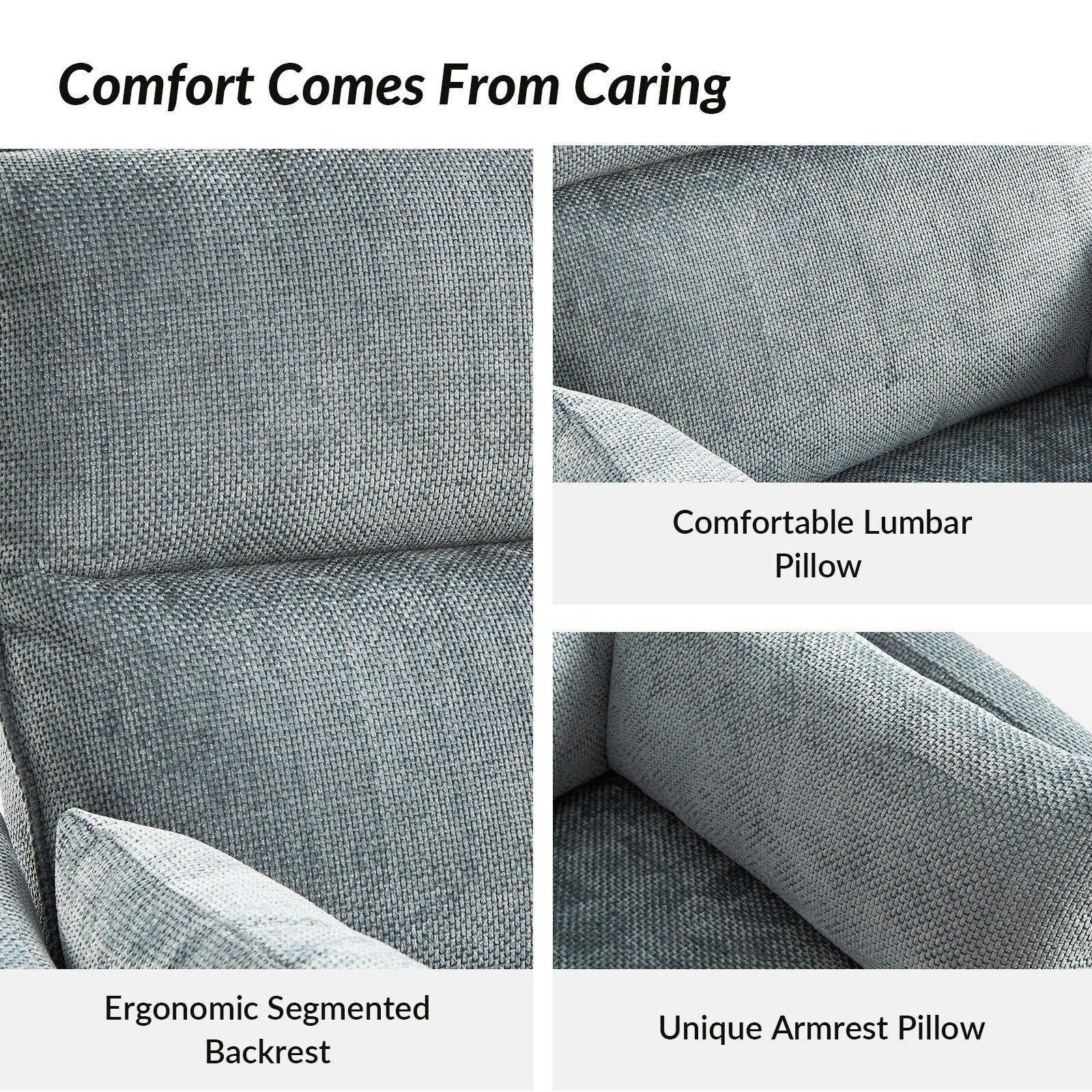 Fauteuil inclinable pivotant et électrique Barry Modern 38 pouces avec ports USB par HULALA HOME