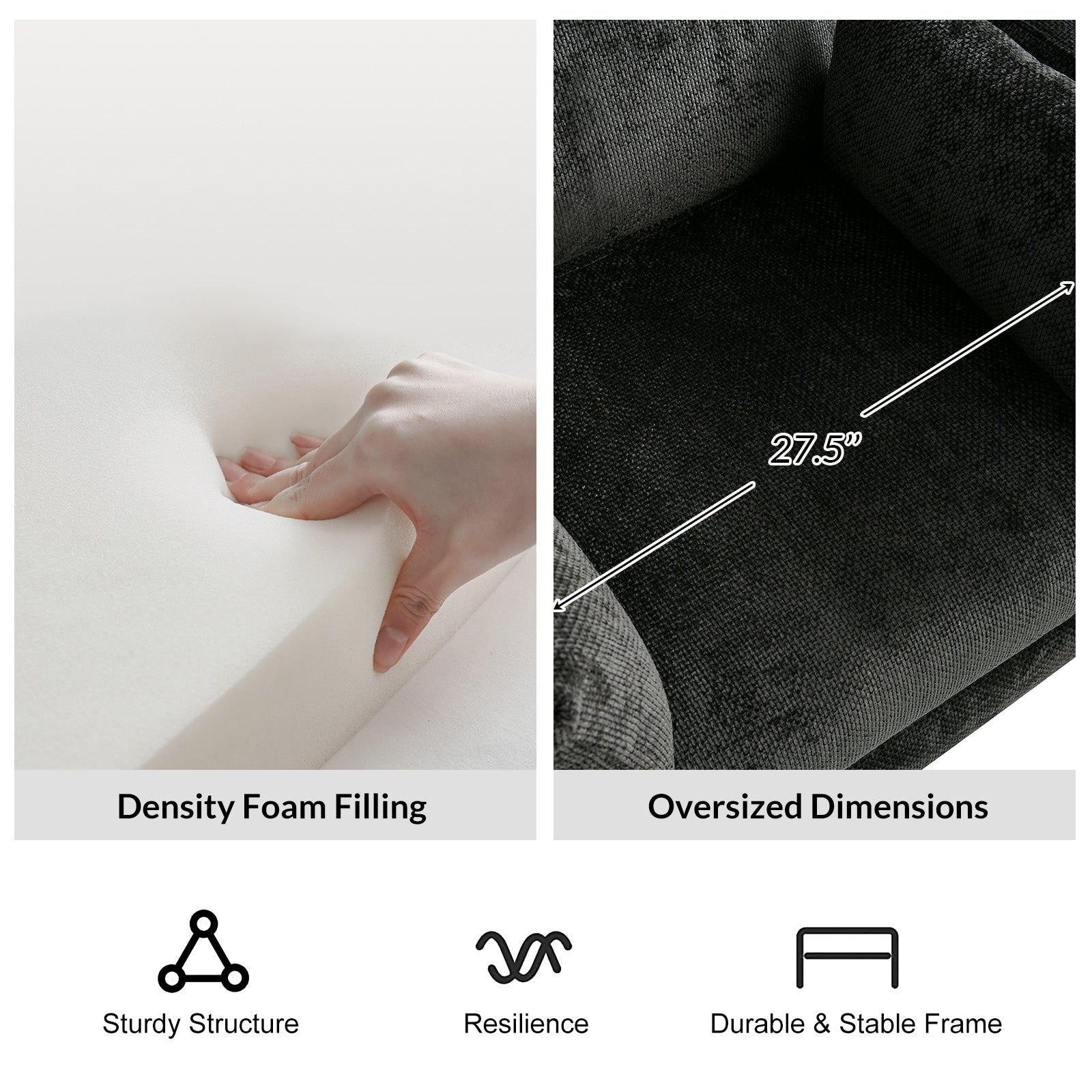 Fauteuil inclinable pivotant et électrique Barry Modern 38 pouces avec ports USB par HULALA HOME