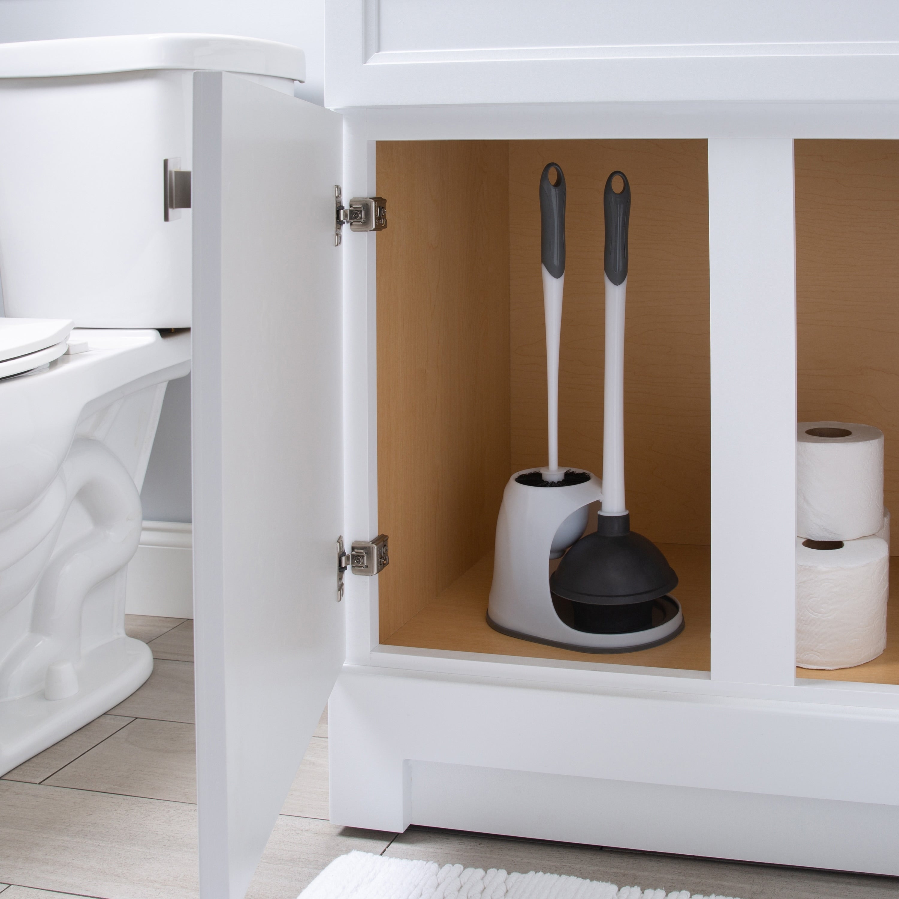 Brosse à cuvette et déboucheur 2 en 1 Bath Bliss