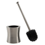 Brosse de toilette et support en acier inoxydable en forme de sablier Bath Bliss - 4,5 po x 15,4 po