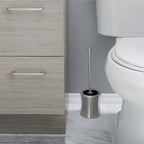 Brosse de toilette et support en acier inoxydable en forme de sablier Bath Bliss - 4,5 po x 15,4 po