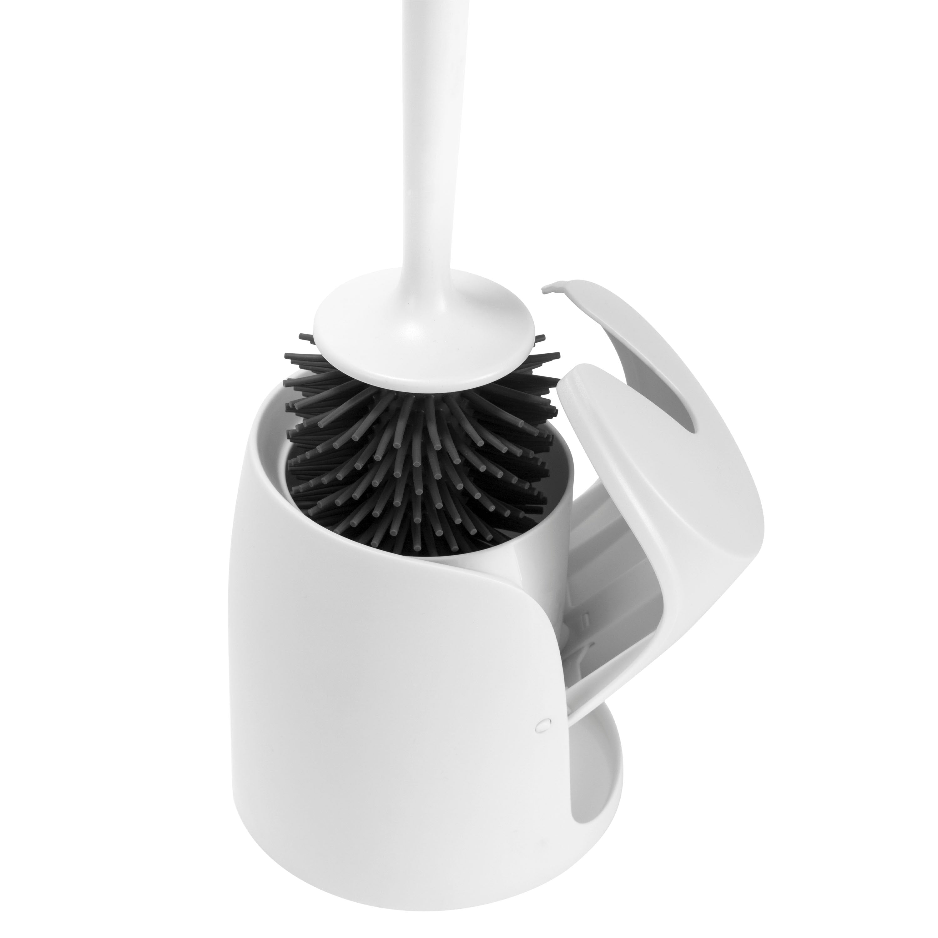Brosse WC Bath Bliss à fermeture automatique avec poils en caoutchouc souple - 5 x 5 x 17