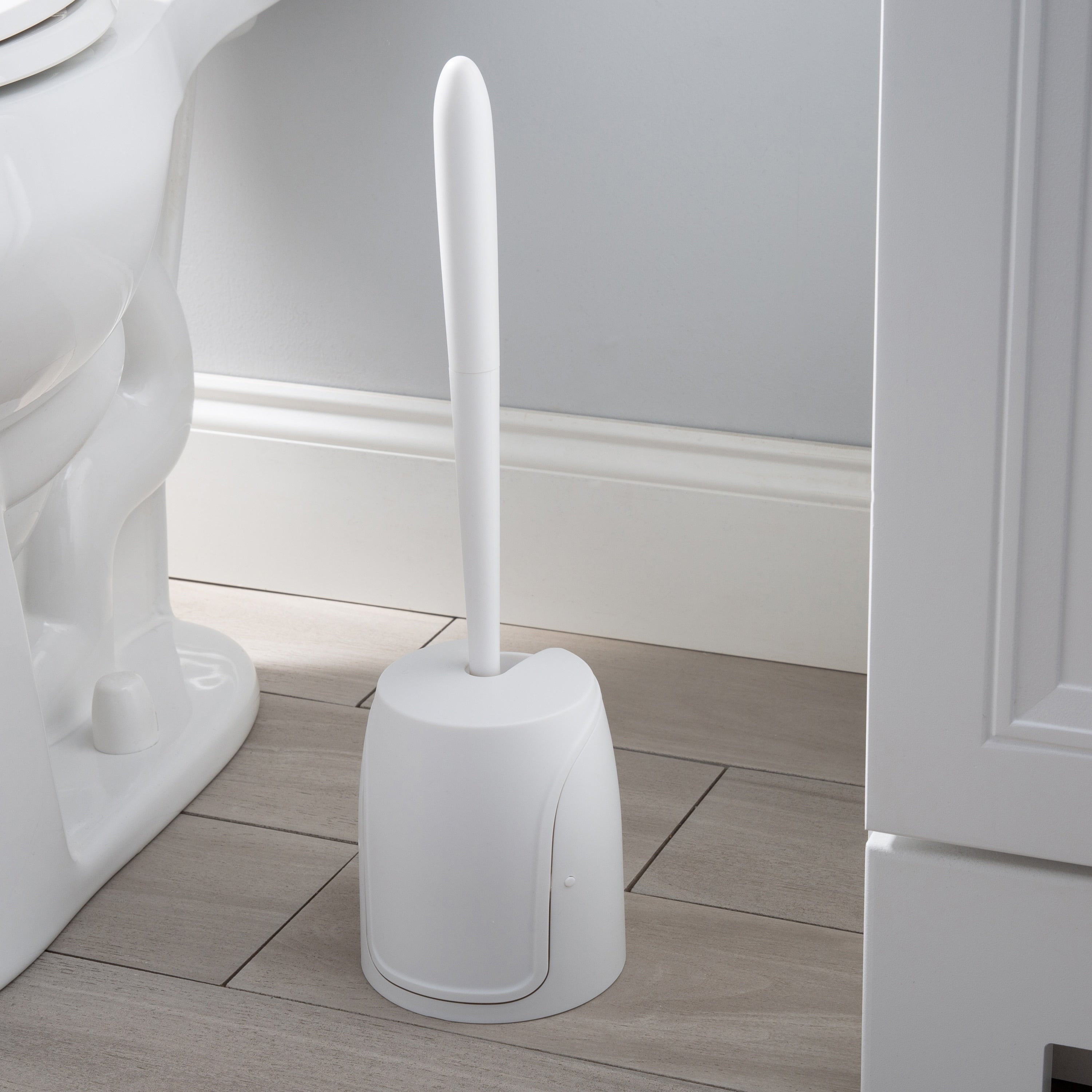 Brosse WC Bath Bliss à fermeture automatique avec poils en caoutchouc souple - 5 x 5 x 17