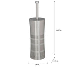 Brosse de toilette et support en acier inoxydable Bath Bliss, deux tons - 3,94 x 3,94 x 14,17