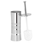 Brosse de toilette et support en acier inoxydable Bath Bliss, deux tons - 3,94 x 3,94 x 14,17