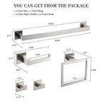 Ensemble de 5 accessoires de salle de bain Bathlet en acier inoxydable